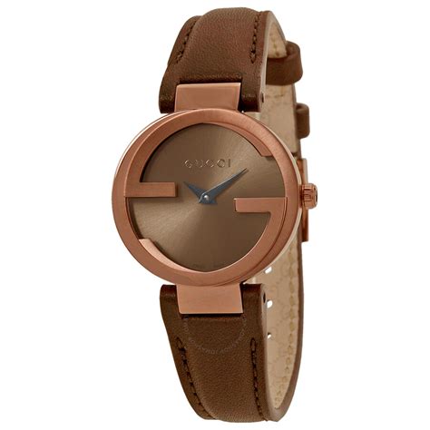 gucci interlocking g small brown dial ladies watch